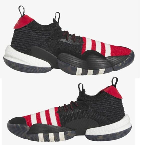 Adidas Men\'s  Young 2.0 Basketball Shoes Black Red Size10 NEW main image 6